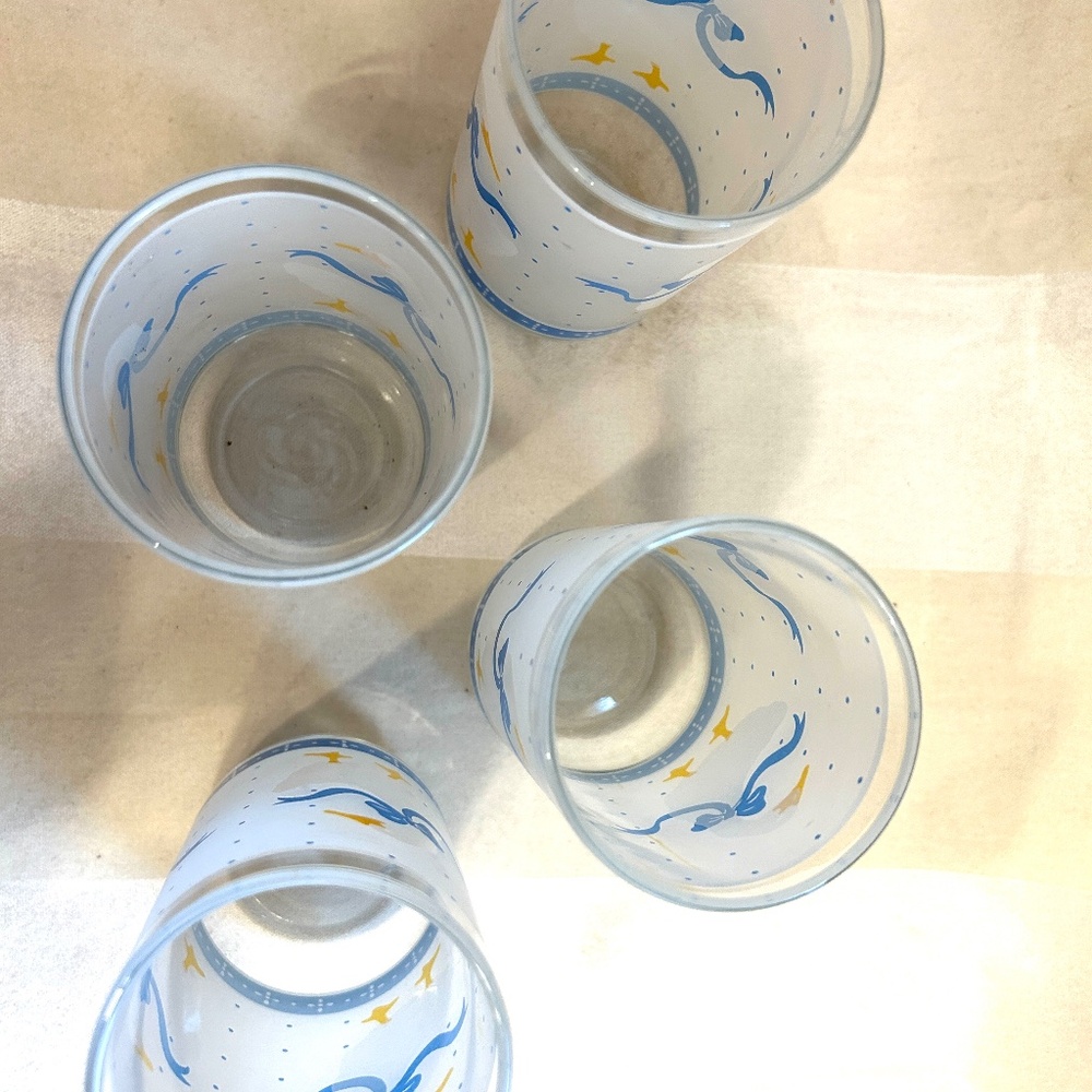 4 Libbey Vintage 1980s 10 oz. Country Goose Frosted Tumbler Glasses (set of 4) - Picture 6 of 9